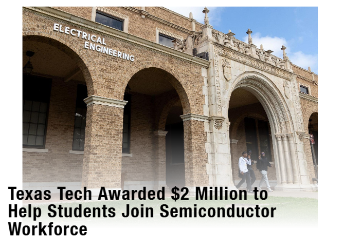 Texas Tech awarded $2 million to help students join semiconductor workforce